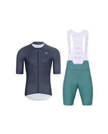 HOLOKOLO Kurzarm Radtrikot und Shorts - ELEVATE - Blau/Lila/Anthrazit